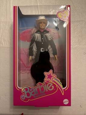Barbie The Movie Ken Doll Black & White Western Outfit New
